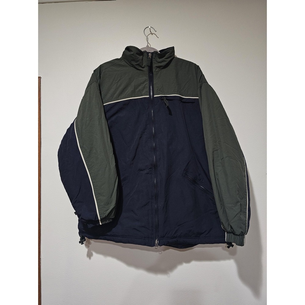 Sonoma Sport Jacket Mens Medium Blue Green Nylon Fleece Lined Puffer Winter - Picture 1 of 9